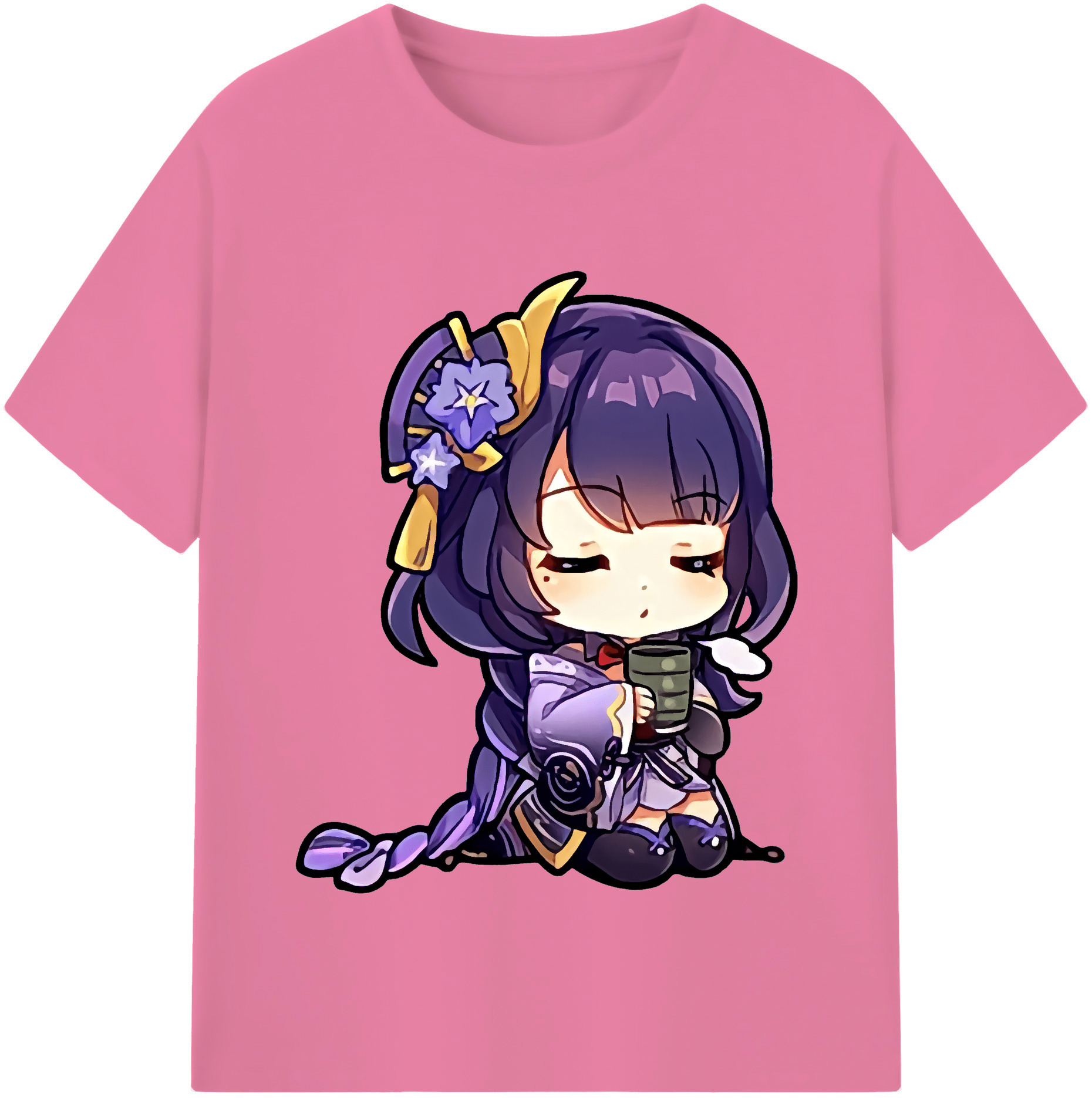 げんし神 雷電将軍 らいでんしょうぐん genshin Raiden Shogun 綿100％半袖Tシャツ（フロントプリント）